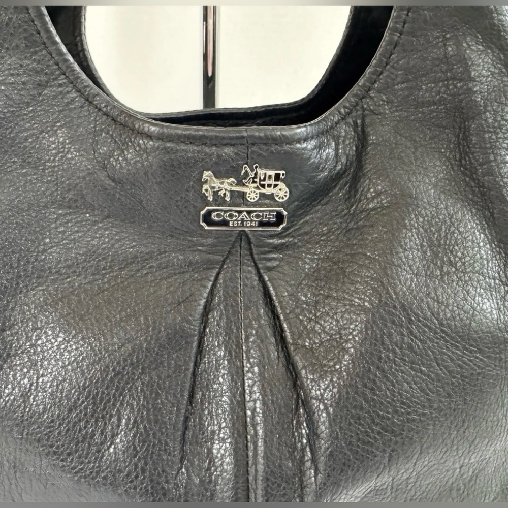 Coach G1271- 21225 Madison Maggie Black Leather Hobo Shoulder Tote Bag Supple - Picture 2 of 13
